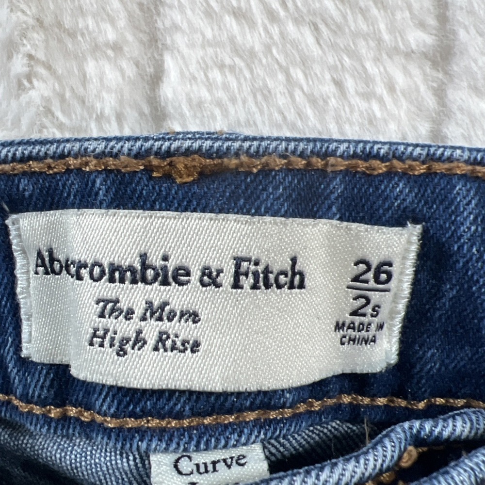 Abercrombie & Fitch Jeans Womens 26 Short The Mom High Rise Dark Wash‎ - Picture 3 of 8